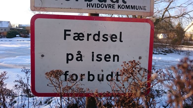 Advarsel fra Hvidovre Kommune: Gå ikke ud på isen